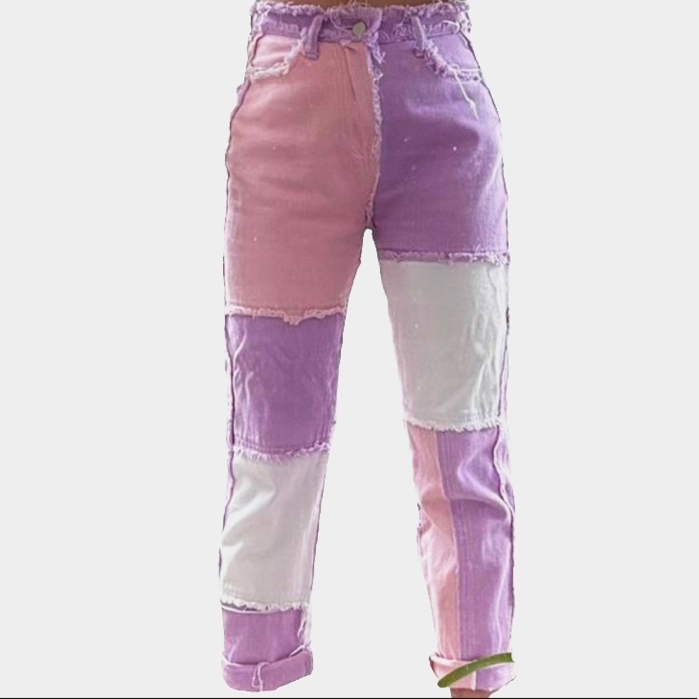 Pink & Purple Patchwork Pants - image 5